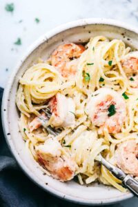SHRIMP FETTUCCINE ALFREDO SUPPER