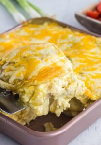 GREEN CHICKEN ENCHILADA CASSEROLE SUPPER