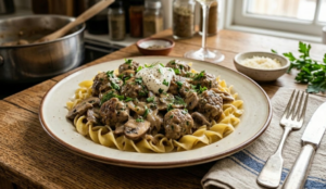 MEATBALL STROGANOFF SUPPER, NEW RECIPE!